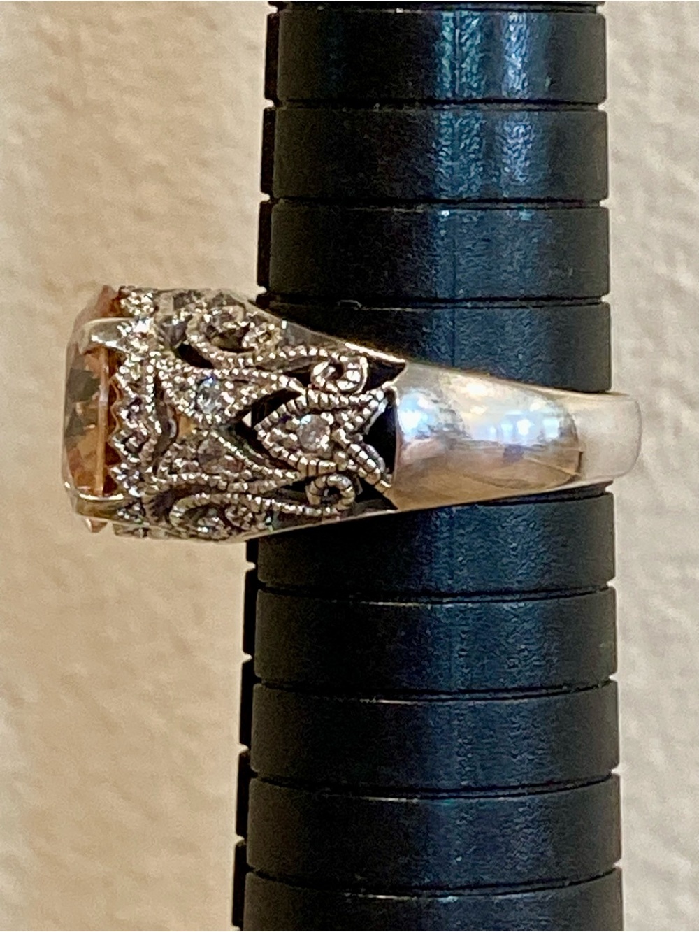 Joseph Esposito ESPO Peach Jubilee Sterling Silver Ring - Size 9 - Picture 15 of 16